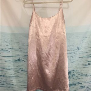 Urban outfitters shiny pink slip dress